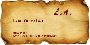 Lax Arnolda névjegykártya